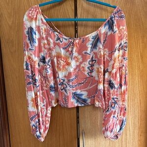 O'Neill Coral Floral Off-Shoulder Blouse